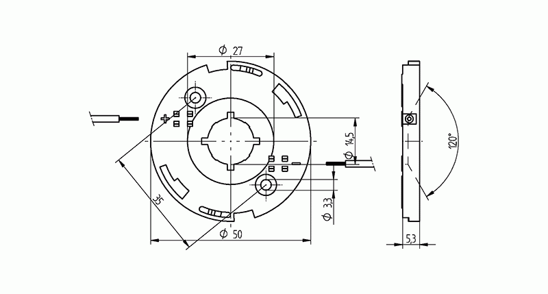 p/n 47.319.2131-0 - Conector medindo Ø50 mm para LED COB de 17,85 x 17,85 mm - Imagem 2