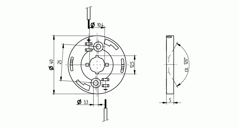 p/n 47.319.6180-0 - Conector medindo Ø40 mm para LED COB de 12 x 15 mm - Imagem 2